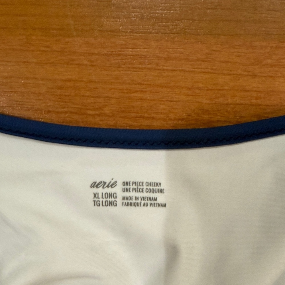 Aerie Blue and White Women Swim One Piece - Picture 3 of 3